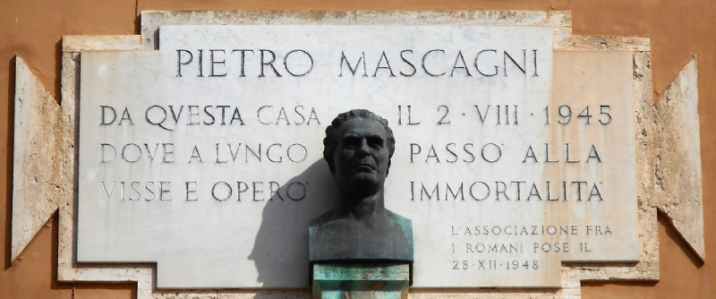 Lapide commemorativa di Pietro Mascagni a Livorno